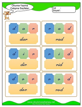 d sesi Hece Kartları